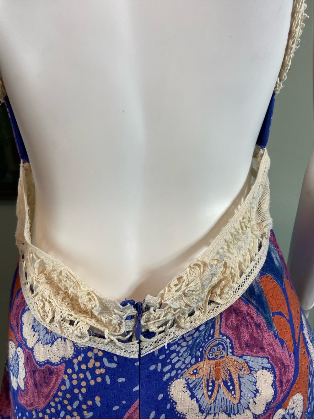 Free People Jolene Floral Crochet Lace Maxi Dress Cobalt Blue Small S - Picture 5 of 15